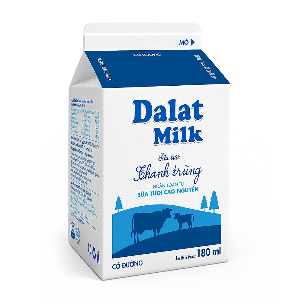 Dalatmilk Có Đường 180ml