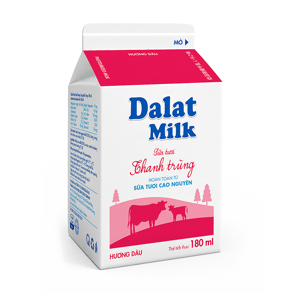 Dalatmilk Hương Dâu 180ml